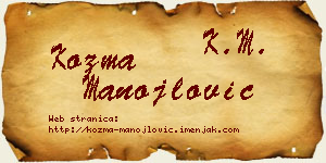 Kozma Manojlović vizit kartica